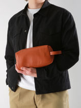 Trousse De Toilette Flandres Cuir Etrier Orange flandres EFLA920M-vue-porte