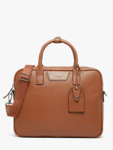 Leather Flandres Briefcase 1 Compartment Etrier Brown flandres EFLA8251