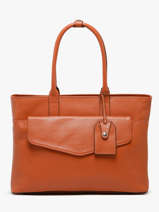 Leather Flandres Business Bag With 15" Laptop Sleeve Leather Etrier Orange flandres EFLA823B