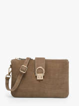 Sac Bandoulire Equestre Croco Cuir Etrier Gris equestre croco EECQ0143