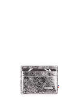 Card Holder Leather Etincelle Irise Etrier Silver etincelle irisee EETI011